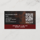 Fried Chicken Business | Roter dunkler Strichcode Visitenkarte (Vorderseite)