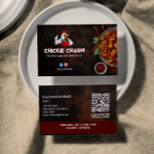 Fried Chicken Business | Roter dunkler Strichcode Visitenkarte