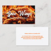 Fried Chicken Fire Background Visitenkarte (Vorne/Hinten)