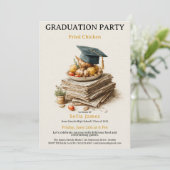 Fried Chicken Graduation Party Celebration Einladung (Stehend Vorderseite)