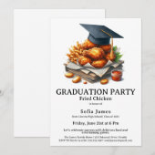Fried Chicken Graduation Party Celebration Einladung (Vorne/Hinten)