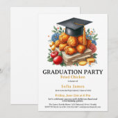Fried Chicken Graduation Party Celebration Einladung (Vorne/Hinten)
