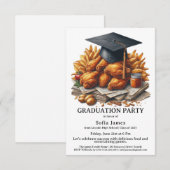 Fried Chicken Graduation Party Celebration Einladung (Vorne/Hinten)