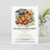 Fried Chicken Graduation Party Celebration Einladung (Stehend Vorderseite)