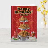Fried Chicken Happy Birthday Card Karte (Gelbe Blume)