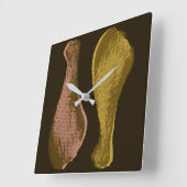 Fried Chicken Legs Quadratische Wanduhr (Winkel)