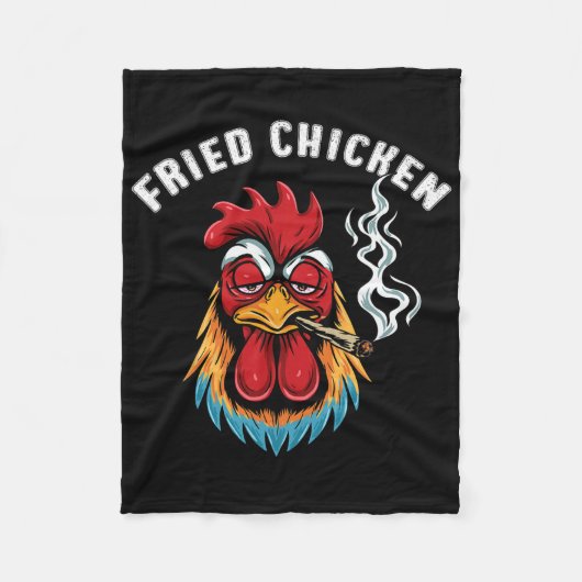 Fried Chicken Marihuana rauchender Stoner-Tag Fleecedecke (Vorderseite)