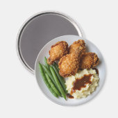 Fried Chicken, Mashed Potatoes and Green Beans Magnet (Vorderseite/Rückseite)