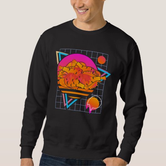 Fried Chicken Retro 80s Style Vintage Sweatshirt (Vorderseite)