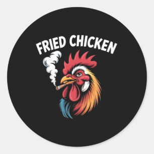 Fried Chicken Weed Meme Stoner Rauchen Runder Aufkleber