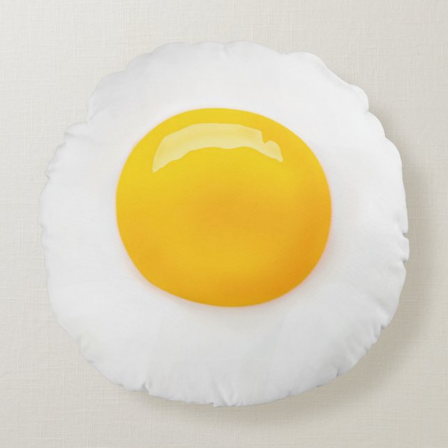 FRIED EGG 2 DROW PILLOW RUNDES KISSEN (Vorderseite)