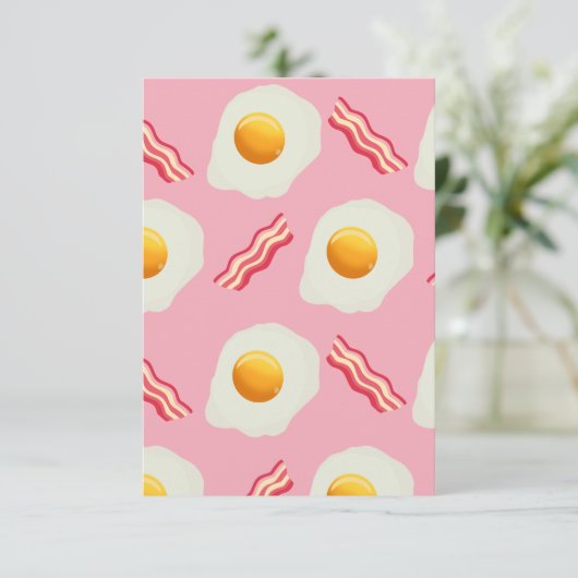 Fried Egg & Bacon Card Dankeskarte (Stehend Vorderseite)