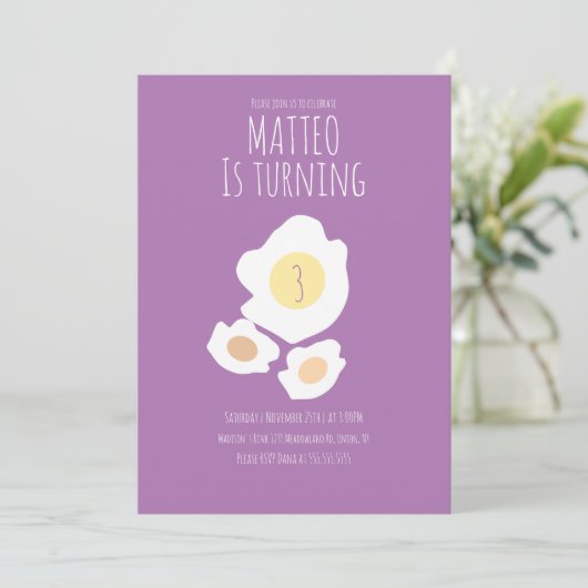 Fried Egg dreitägige Einladung (Stehend Vorderseite)