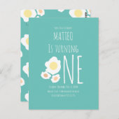 Fried Egg Erster Geburtstag Einladung Postkarte (Vorne/Hinten)