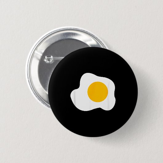 Fried Egg Graphic Funny Breakfast Eggs Lover  Button (Vorne & Hinten)