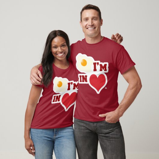 Fried Egg I in Liebe Funny Heart Motto T-Shirt (Unisex)