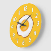 Fried Egg Wall Clock – Fun Kitchen Breakfast Home  Große Wanduhr (Winkel)