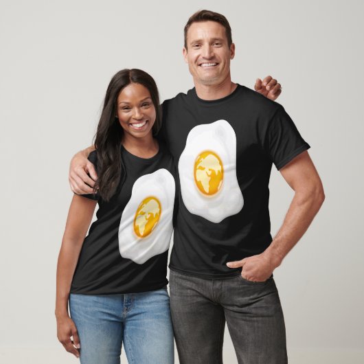 Fried Egg With Earth Globe on Yolk Costume T-Shirt (Unisex)