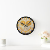 Fried Eggs Happy Face Clock Runde Wanduhr (Zuhause)
