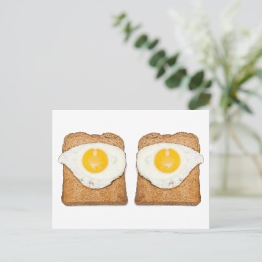 Fried Eggs Postcard Postkarte (Stehend Vorderseite)