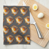 Fried Eggs Sonnige Seite Auf Geschirrtuch (Viertel Falte)