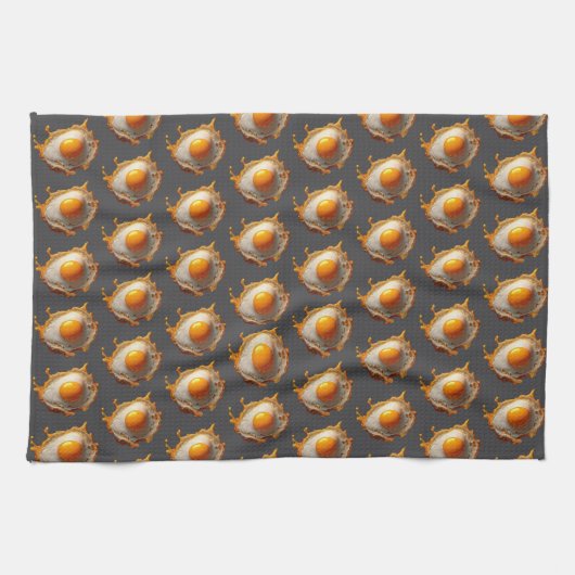 Fried Eggs Sonnige Seite Auf Geschirrtuch (Horizontal)