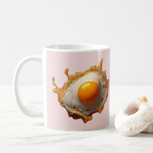 Fried Eggs Sonnige Seite Auf Kaffeetasse