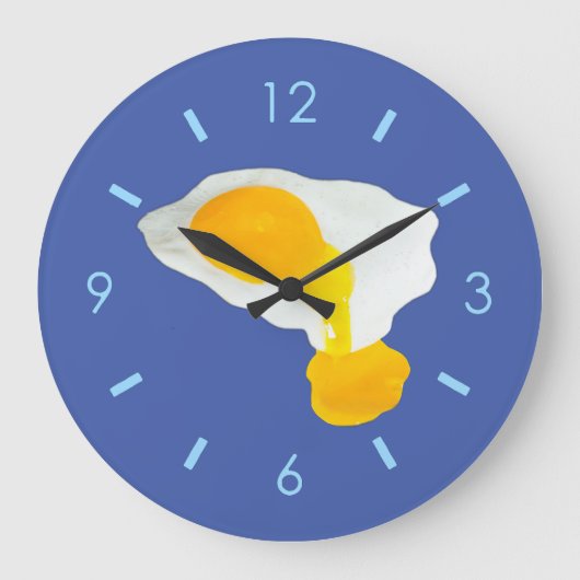 "Fried Eggs" Wall Clock Große Wanduhr (Vorderseite)
