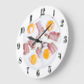 Fried eggs with bacon große wanduhr (Winkel)
