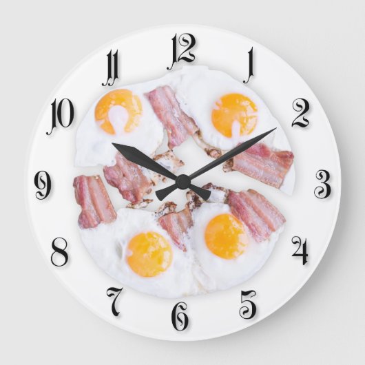Fried eggs with bacon große wanduhr (Vorderseite)