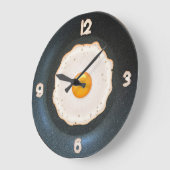 Fried Ei in Pan - Wandauslegungsuhr Große Wanduhr (Winkel)