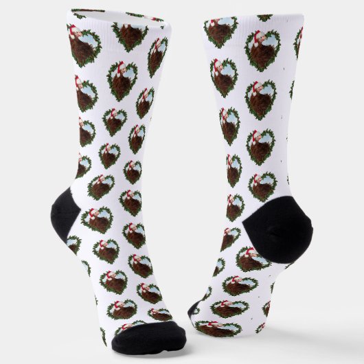 Fried Huhn Weihnachts Kranz Socken (Gewinkelt)