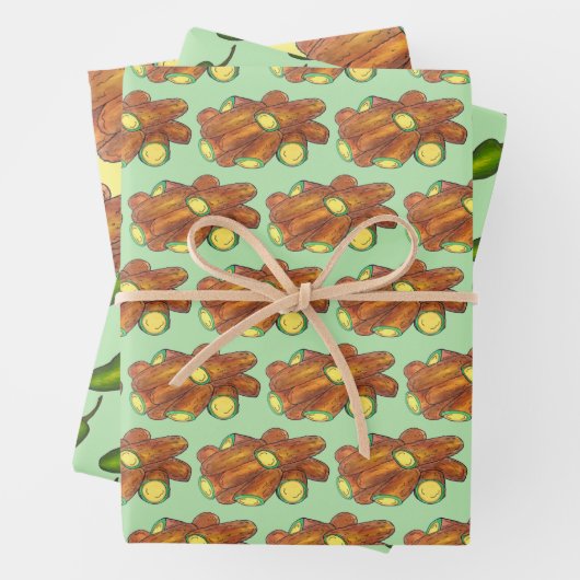 Fried Jalapeño Poppers Green Hot Jalapeno Pepper Geschenkpapier Set (Beispiel)