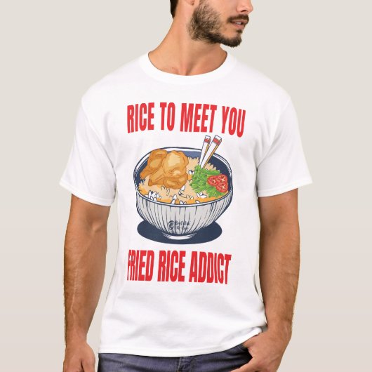 Fried Rice Addict Men White T-Shirt (Vorderseite)