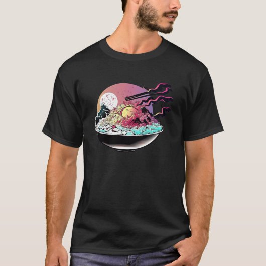 Fried Rice Synthwave 80s Retrowave Aesthetic 1 T-Shirt (Vorderseite)