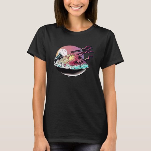 Fried Rice Synthwave 80s Retrowave Aesthetic 1 T-Shirt (Vorderseite)