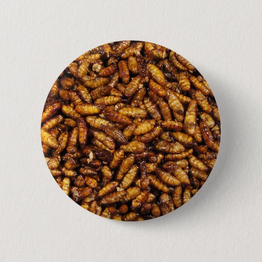 Fried Silk Worms ... Thai Street Food Button (Vorderseite)