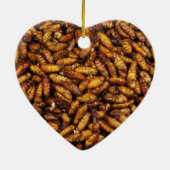 Fried Silk Worms ... Thai Street Food Keramik Ornament (Hinten)