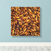 Fried Silk Worms ... Thai Street Food Leinwanddruck (Insitu (Holzboden))