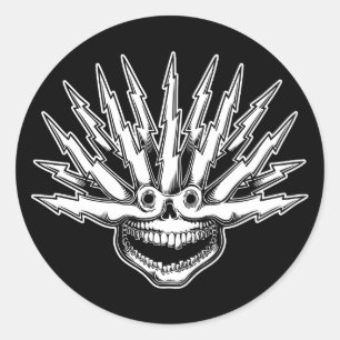 Fried Skull II Runder Aufkleber