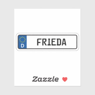 Frieda German Car License Plate Aufkleber