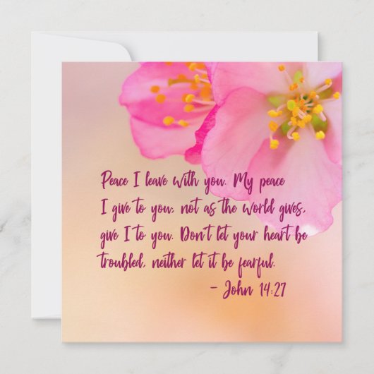 Friede, den ich mit dir Verlassen habe, Christlich (Vorderseite)