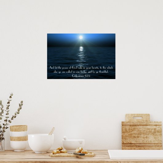 Friede der Bibel Gottes Kolossians 3:15 Poster (Küche)