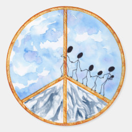 "Friede fängt mit mir an"-Aufkleber Runder Aufkleber