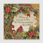 Friede, Freude, Liebe Magnetische Weihnachtskarte Magnetkarte (Vorderseite)