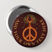Friede für Bäume - Blume Power Herz 1 Button (Vorne & Hinten)