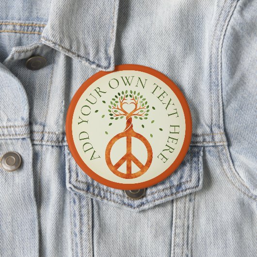 Friede für Bäume - Blume Power Herz 1 Button (Beispiel)