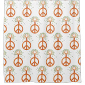 Friede für Bäume - Blume Power Herz 1 Duschvorhang (Vorderseite)