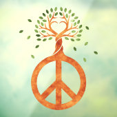 Friede für Bäume - Blume Power Herz 1 Fensteraufkleber (Blatt 3)