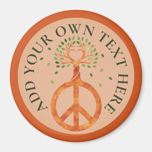 Friede für Bäume - Blume Power Herz 1 Magnet (Vorne)